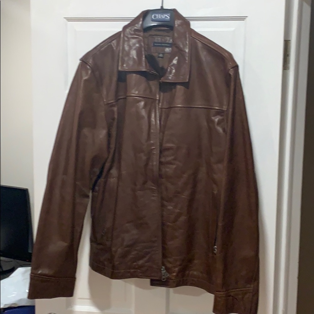 Men leather jacket Banana republic no tags